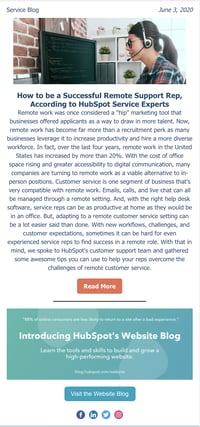 HubSpot Service Blog Email